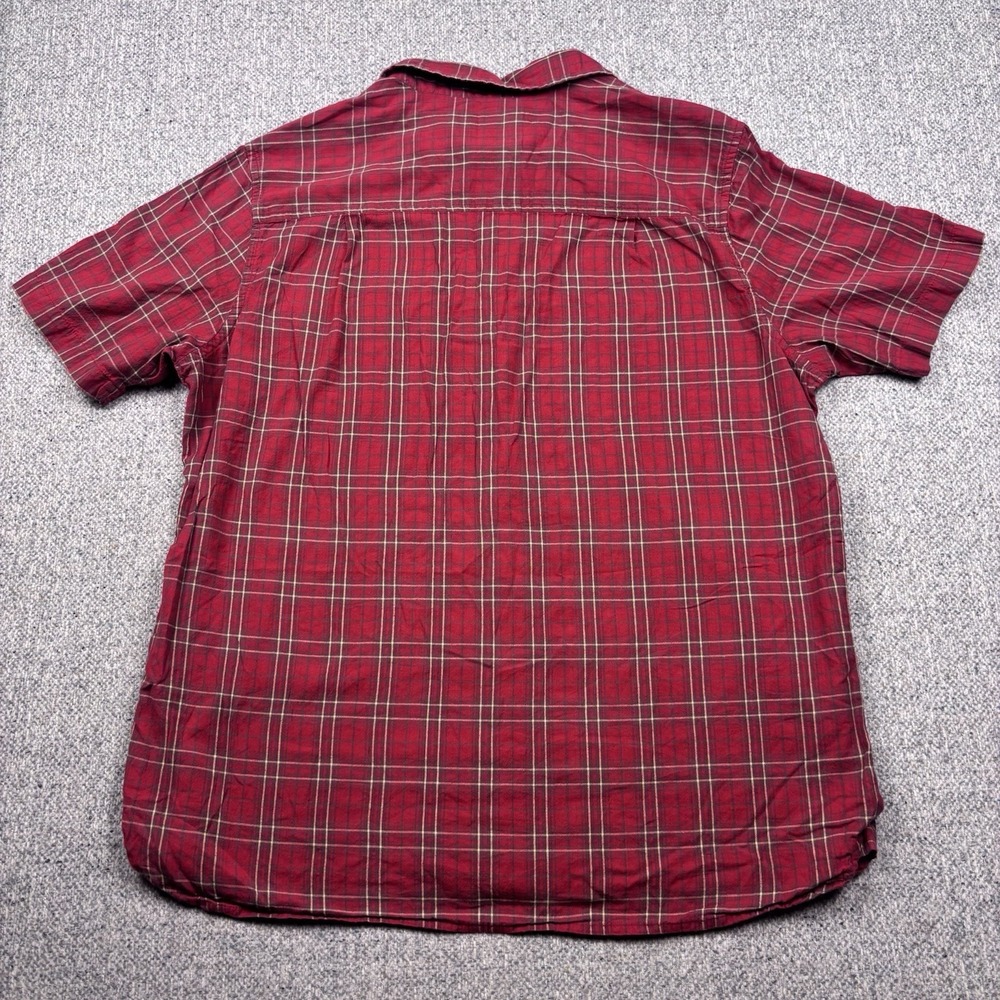 Woolrich Mens L Red Plaid Button Up Shirt Short Sleeve Outdoor - Picture 5 of 6
